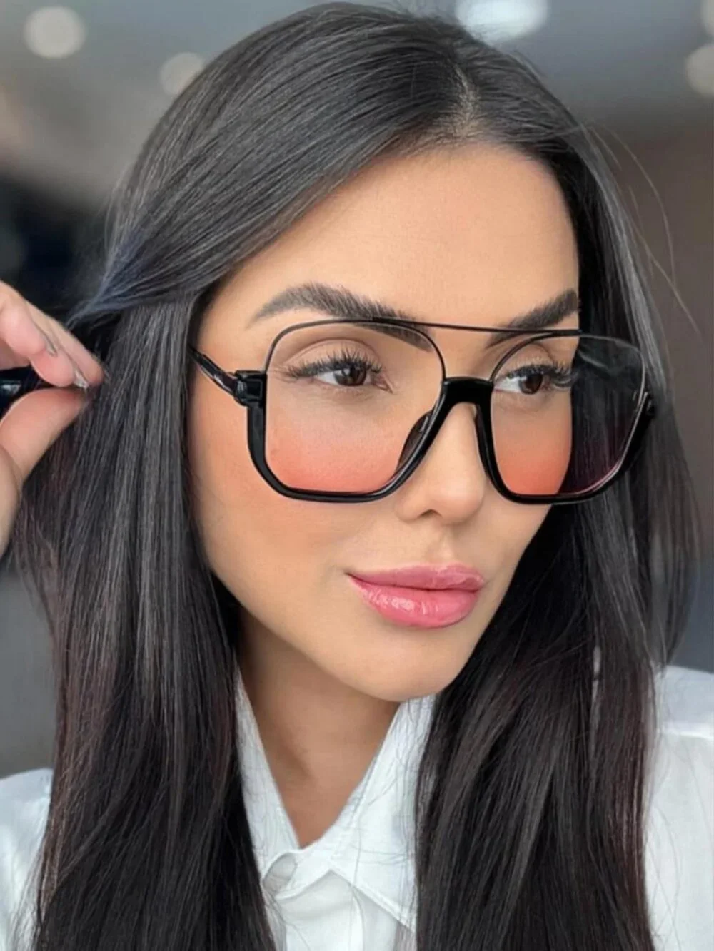 Oversized Square Aviator Sunglasses for Women & Men - Retro 70s Style, UV